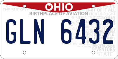 OH license plate GLN6432