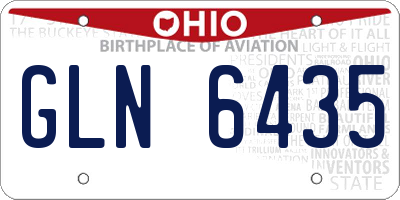 OH license plate GLN6435