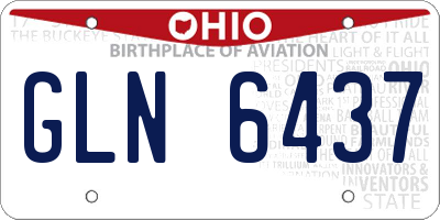 OH license plate GLN6437