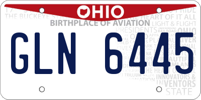 OH license plate GLN6445