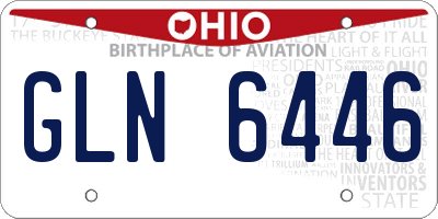 OH license plate GLN6446