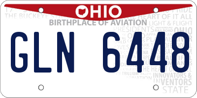 OH license plate GLN6448