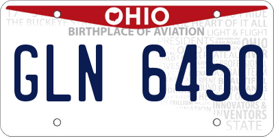 OH license plate GLN6450