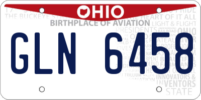 OH license plate GLN6458