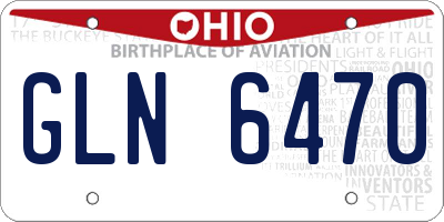 OH license plate GLN6470