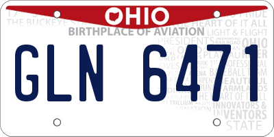 OH license plate GLN6471