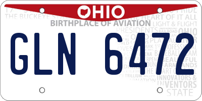 OH license plate GLN6472