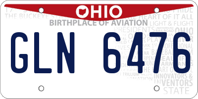 OH license plate GLN6476
