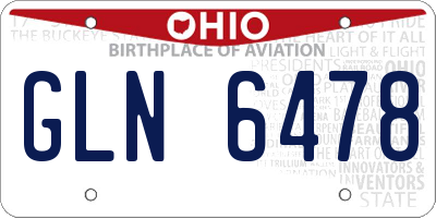OH license plate GLN6478