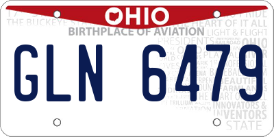 OH license plate GLN6479
