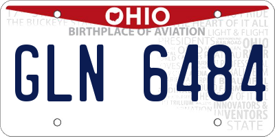 OH license plate GLN6484