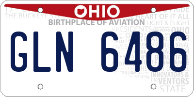 OH license plate GLN6486