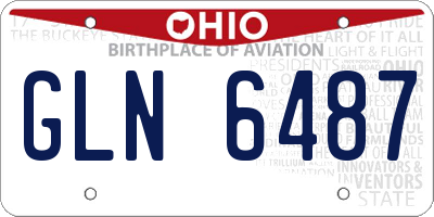 OH license plate GLN6487