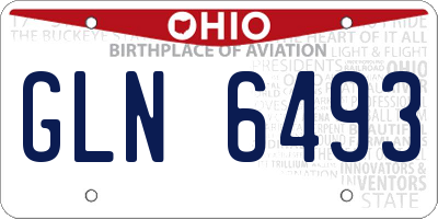 OH license plate GLN6493