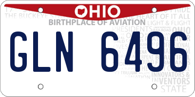 OH license plate GLN6496