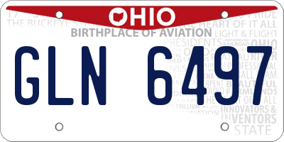 OH license plate GLN6497