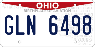 OH license plate GLN6498