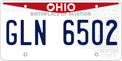 OH license plate GLN6502