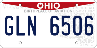 OH license plate GLN6506