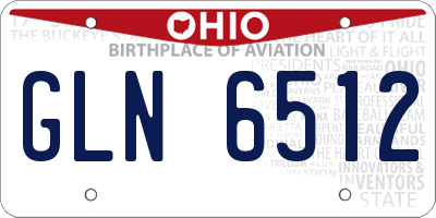 OH license plate GLN6512