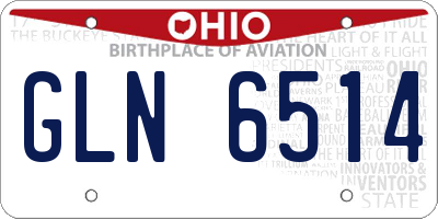 OH license plate GLN6514