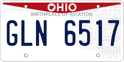 OH license plate GLN6517