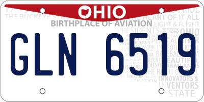 OH license plate GLN6519