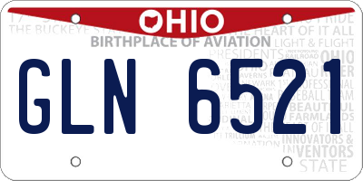 OH license plate GLN6521