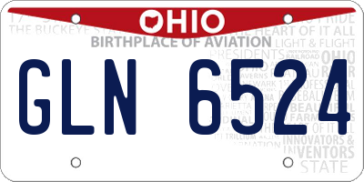 OH license plate GLN6524