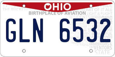 OH license plate GLN6532