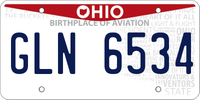 OH license plate GLN6534