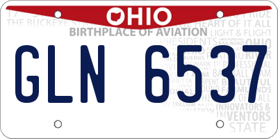 OH license plate GLN6537