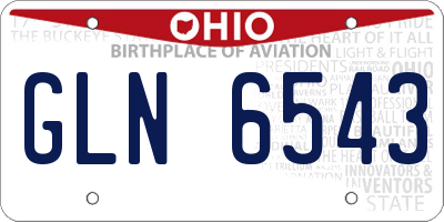OH license plate GLN6543