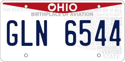 OH license plate GLN6544