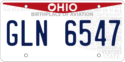 OH license plate GLN6547