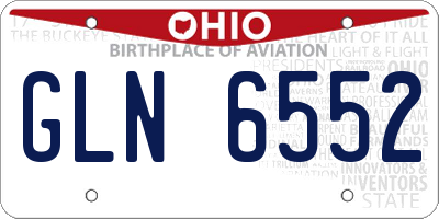 OH license plate GLN6552