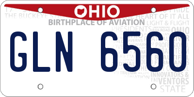 OH license plate GLN6560