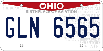 OH license plate GLN6565