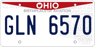 OH license plate GLN6570