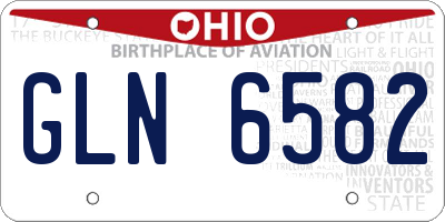 OH license plate GLN6582