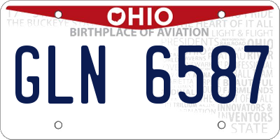 OH license plate GLN6587