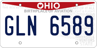 OH license plate GLN6589