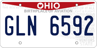 OH license plate GLN6592