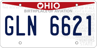OH license plate GLN6621