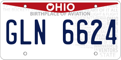 OH license plate GLN6624