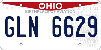 OH license plate GLN6629