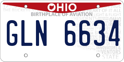 OH license plate GLN6634
