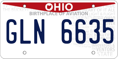 OH license plate GLN6635