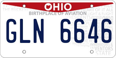 OH license plate GLN6646