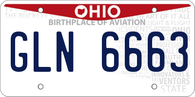 OH license plate GLN6663